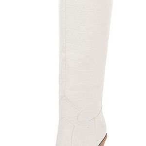 Women's Chunky Heel Knee High Boots Comfortable Pointed Toe Western Cowboy Boots